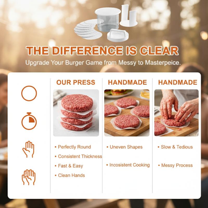 Camping Cooking Container - Burger Patty Maker Multi Layer Non