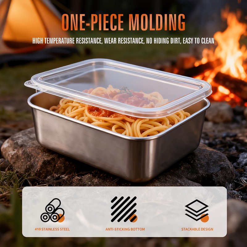 5pcs Stainless Steel Food Cont - Camping Cooking Organizer ulasan dan harga