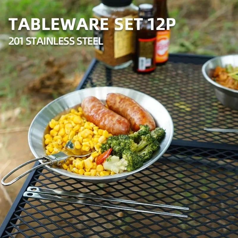 CLS&NOBANA 12PCS Outdoor Table - Camping Cooking Dining Set ulasan dan harga
