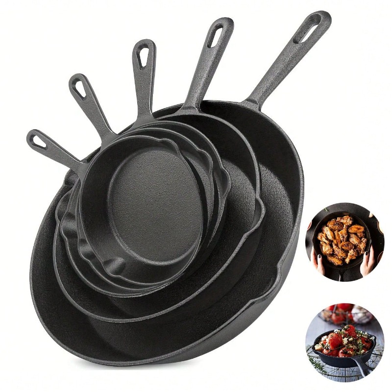 Black 3/4/5PCS Cast Iron Skill - Quality Camping Cooking Set ulasan dan harga