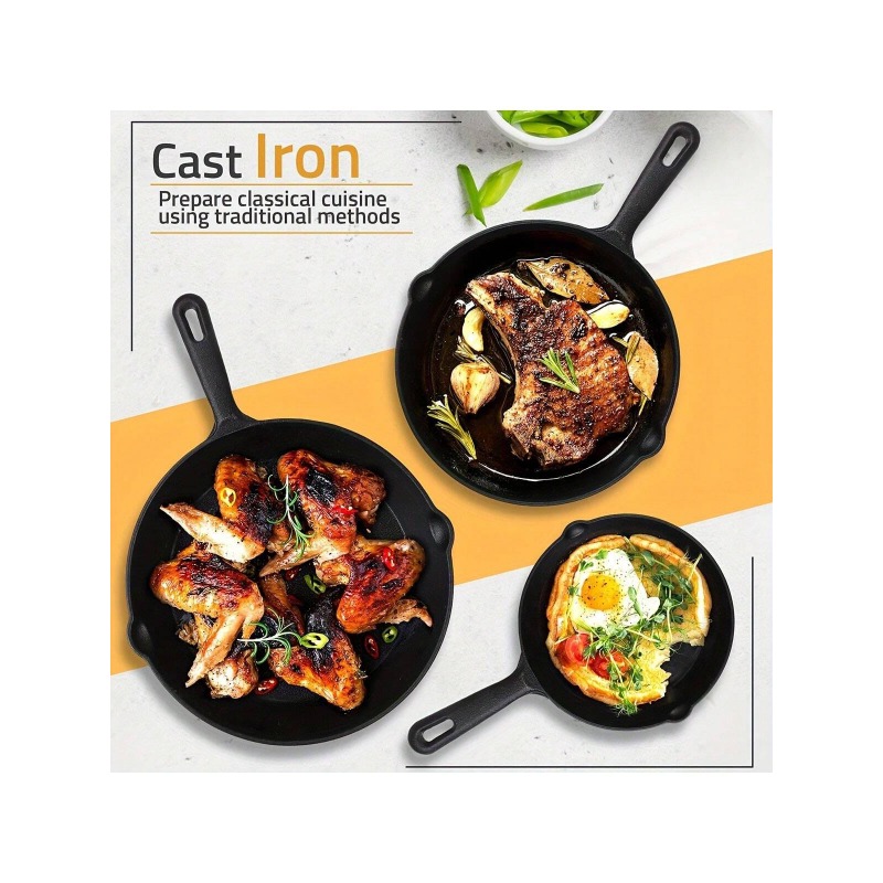 Black 3/4/5PCS Cast Iron Skill - Quality Camping Cooking Set ulasan dan harga