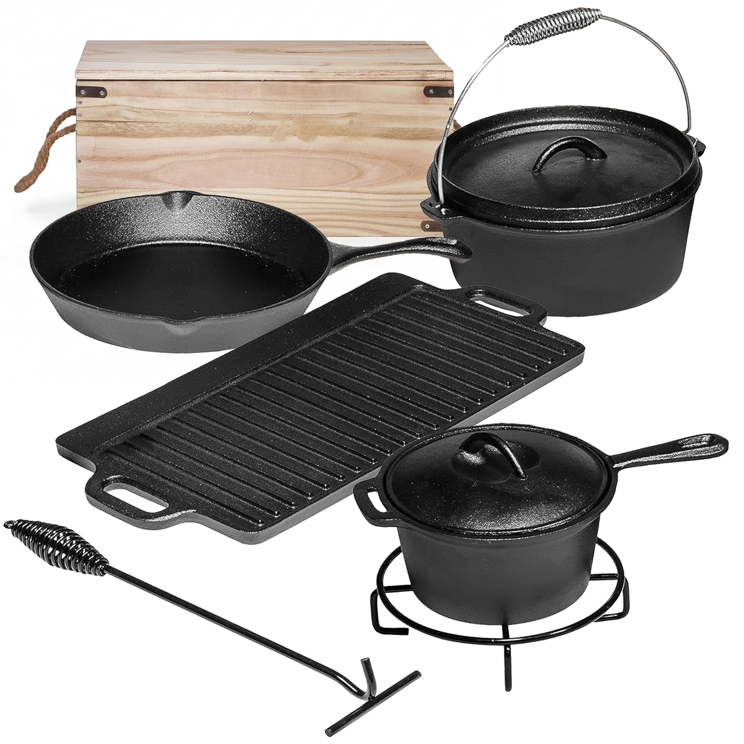 Camping Cooking Set Of 7. Pre  - Camp Dutch Oven Cast ulasan dan harga
